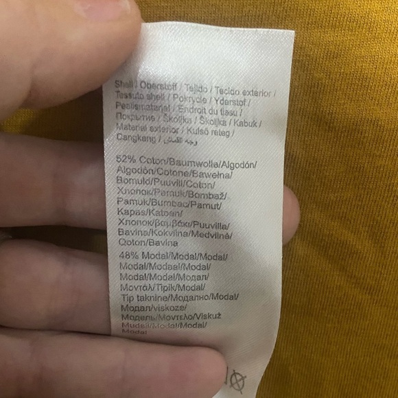 Vero Moda women's XS mustard yellow baby graphic tee cotton/modal blend EUC - Picture 7 of 7